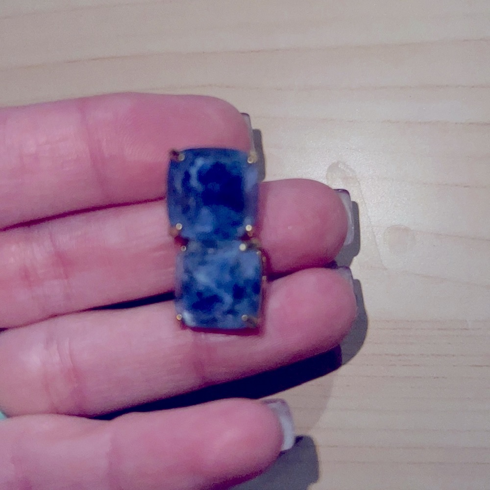 Kate Spade ♠️ New York blue marble post earrings